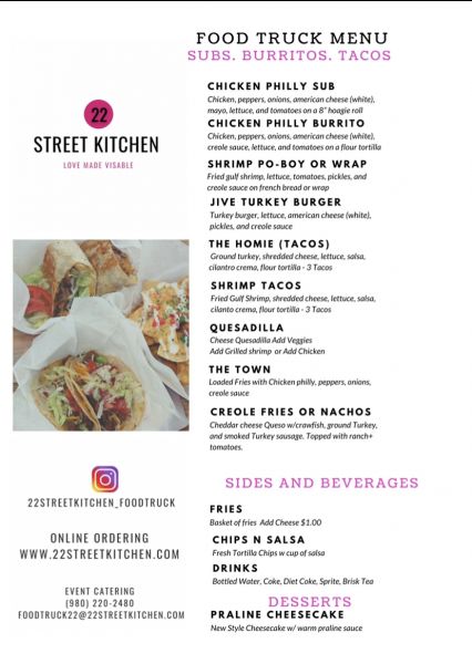 22 Street Kitchen - Menu 1