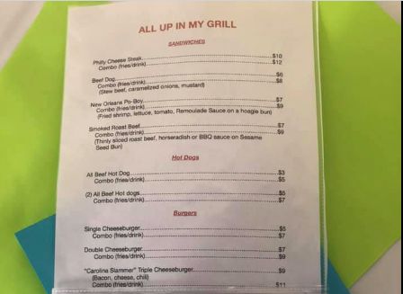 ALL UP IN MY GRILL - Menu 1