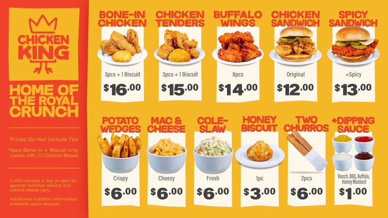 Chicken King Food Truck - Menu 1