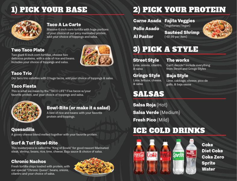 Chronic Tacos Truck - Menu 1