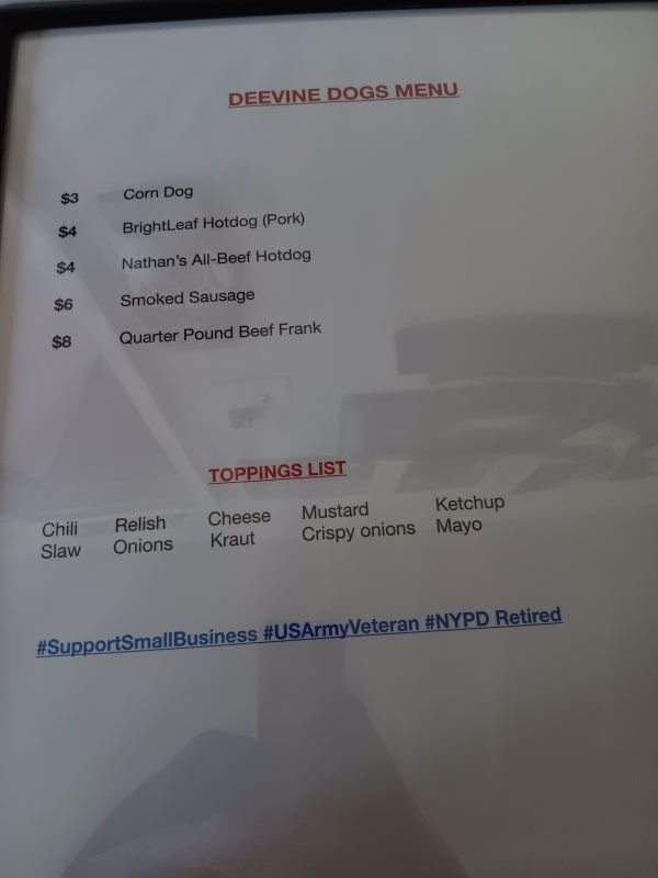 DeeVine Dogs LLC - Menu 1