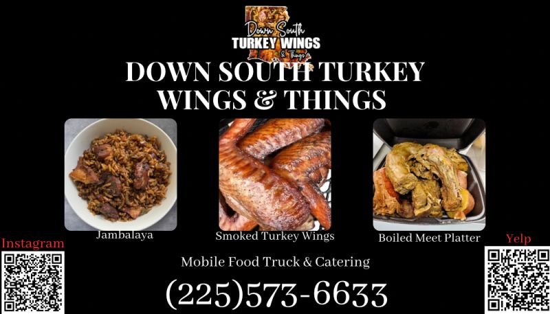 Down South Turkey, Wings, and Things - Menu 1
