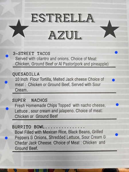 ESTRELLA AZUL - Menu 1
