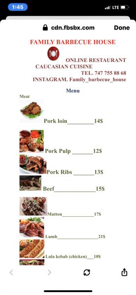 Family Barbecue House - Menu 1