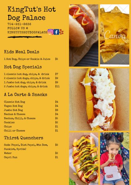 KingTut's Hot Dog Palace - Menu 3