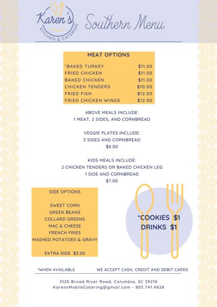 Karen's Mobile Kitchen & Catering - Menu 3