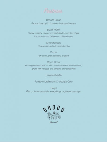 Brood Coffee Truck - Menu 3