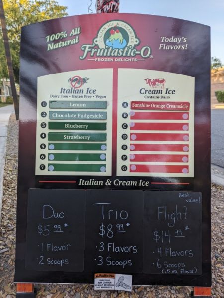 Fruitastic-O Italian Ice - Menu 3