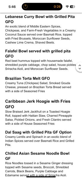 The Savage Beet - Menu 3