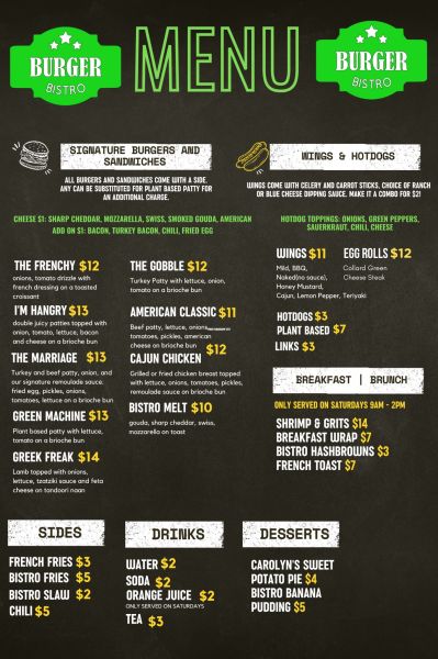 Burger Bistro - Menu 3
