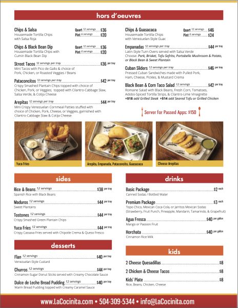 La Cocinita Food Truck - Menu 3