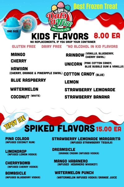 Dat's a N'ice Italian Ice - Menu 3