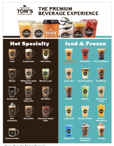 Travelin Tom's Coffee of Central Irvine - Menu 3