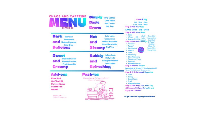 Chaos And Caffeine Coffee Co - Menu 3