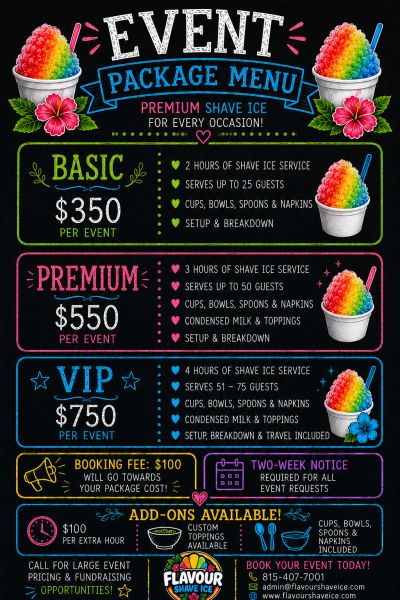 Flavour Shave Ice - Menu 3