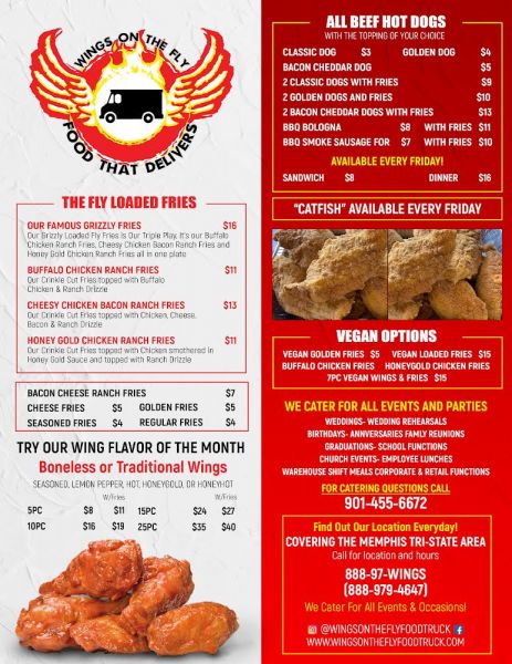 Wings On The Fly Food Truck - Menu 2