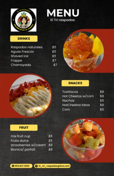 El Tri Raspados - Menu 2