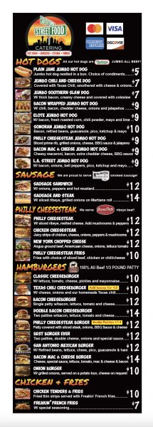 Southtown Street Food - Menu 2