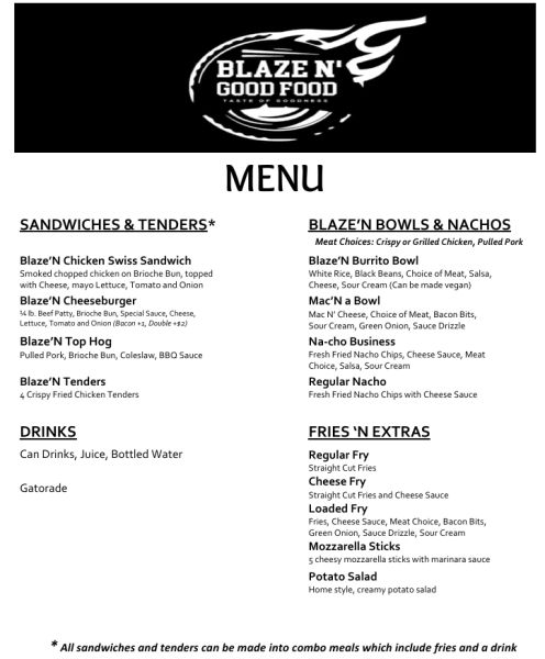 Blaze N Good - Menu 2