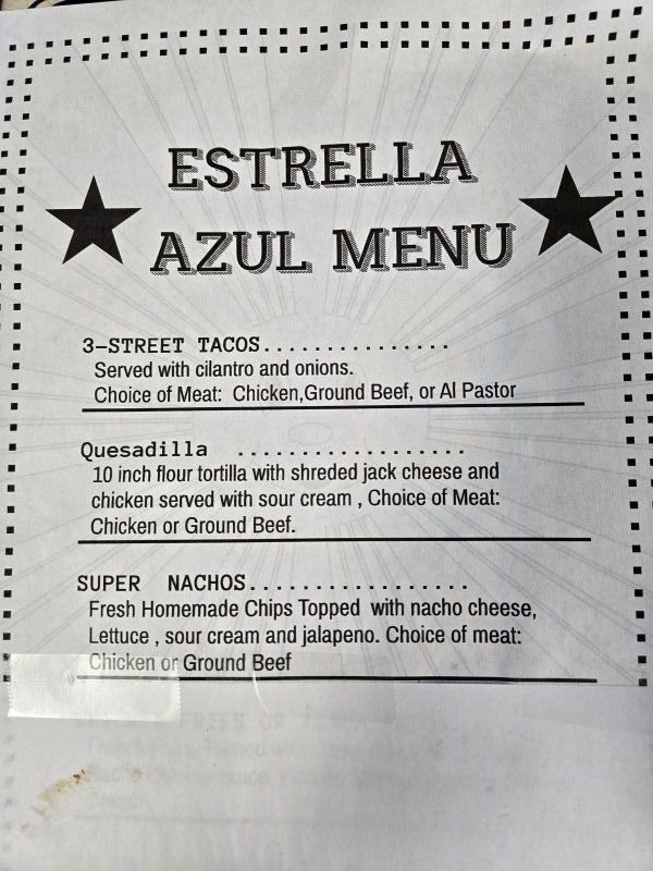 ESTRELLA AZUL - Menu 2