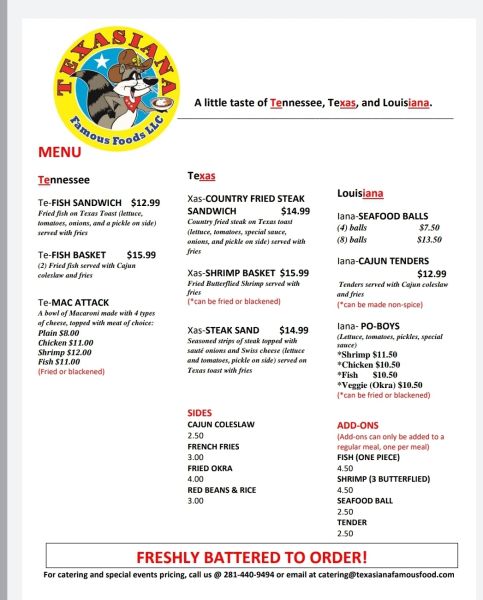 Texasiana Famous Foods LLC - Menu 2