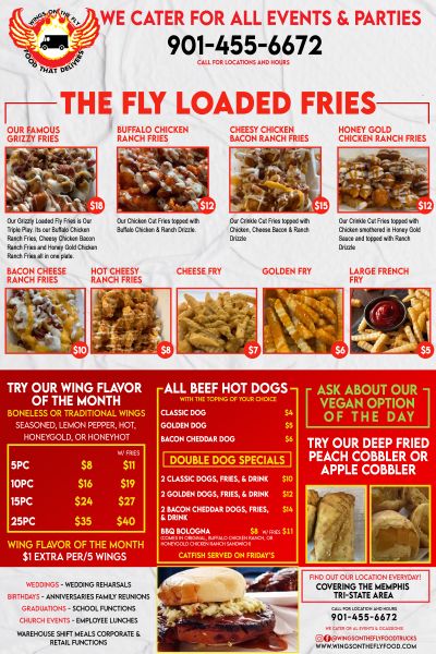 Wings On The Fly Food Truck - Menu 2