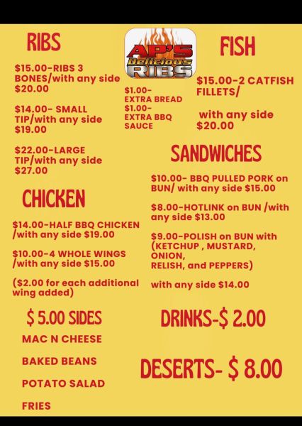 A.P.’s DELICIOUS RIBS - Menu 2