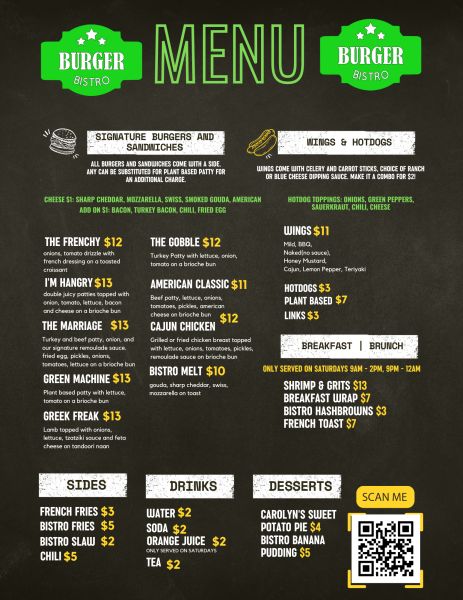 Burger Bistro - Menu 2