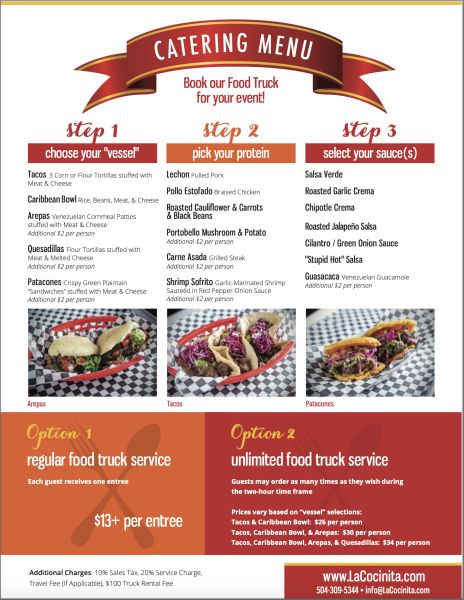 La Cocinita Food Truck - Menu 2