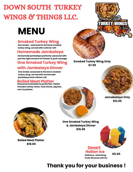 Down South Turkey, Wings & Things - Menu 2