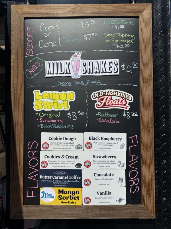 Sweet Surrender Ice Cream - Menu 2