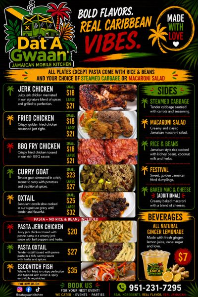 Dat a gwan Jamaican mobile kitchen - Menu 2