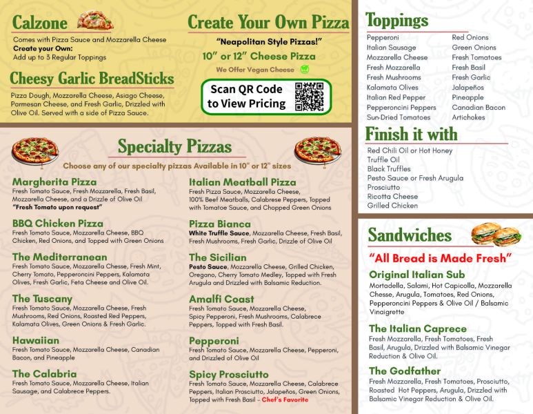 Fresh Pizza on Wheels - Menu 1