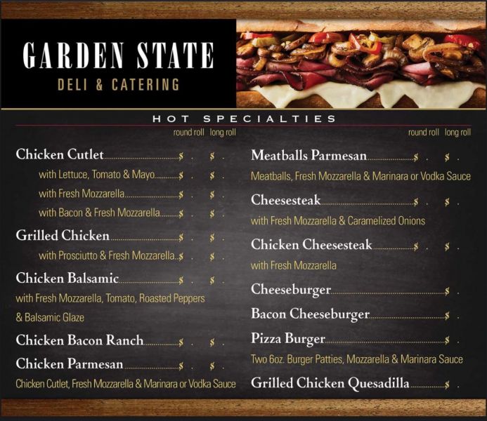 Garden State Deli & Catering - Menu 1