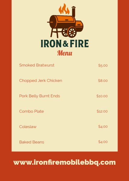 Iron & Fire Mobile BBQ - Menu 1