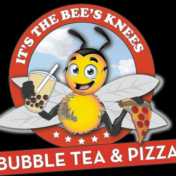 It's the Bee's Knees Bubble Tea and Pizza - Logo