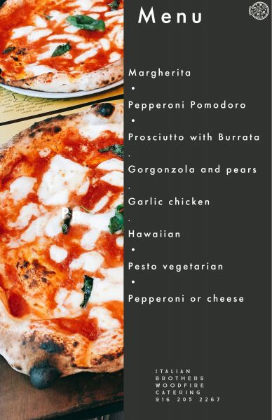 Italian brothers wood fire pizza - Menu 1