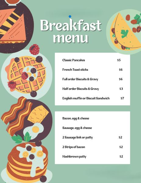 JANA'S SNACK SHACK - Menu 1