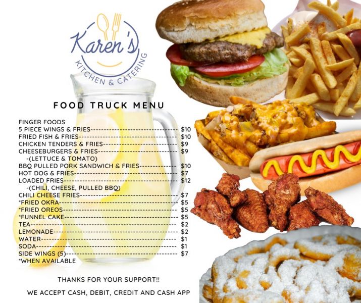 Karen's Mobile Kitchen & Catering - Menu 1