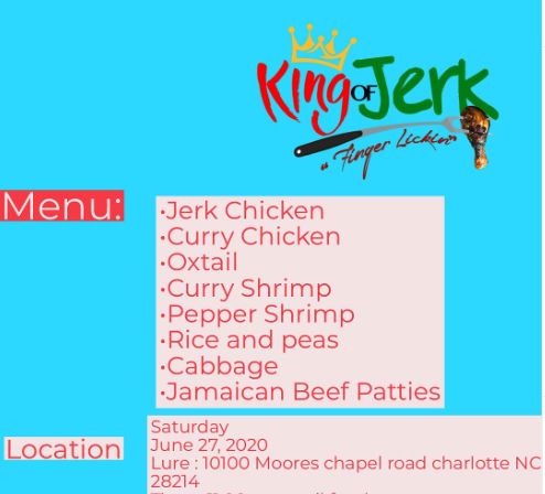 King Of Jerk - Menu 1