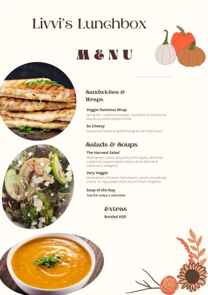 Livvi’s Lunchbox - Menu 1