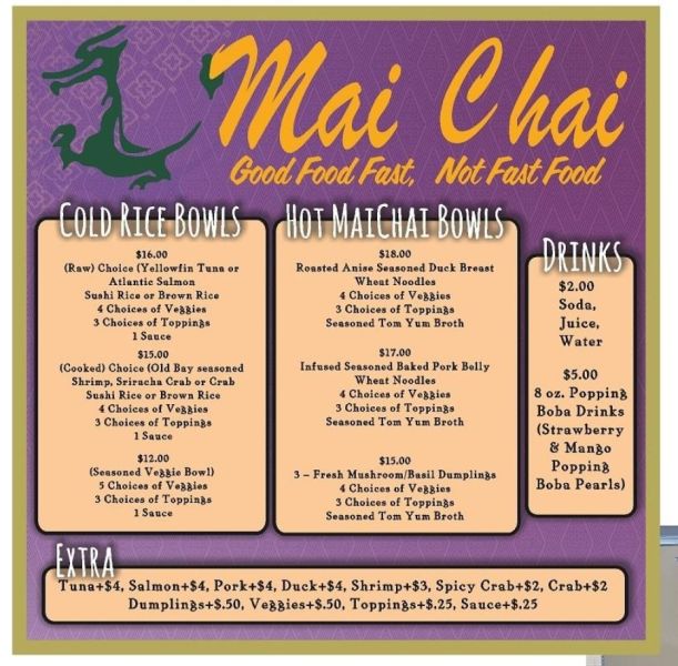 MaiChaiLLC - Menu 1
