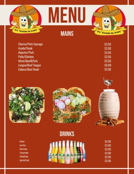 Pa Tacos El Papi - Menu 1