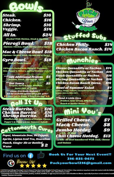 Pack Your Bowl - Menu 1