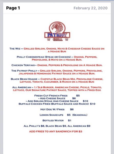 Patriot Grill - Menu 1