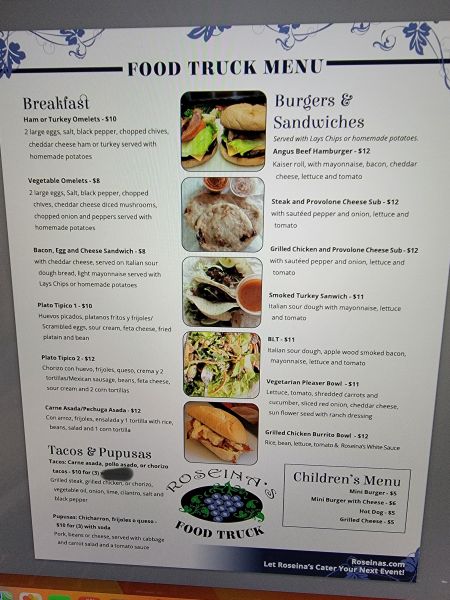 Roseina's Food Truck - Menu 1