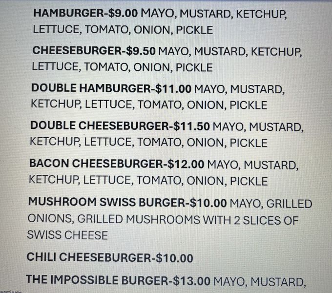 SANDERS KITCHEN - Menu 1