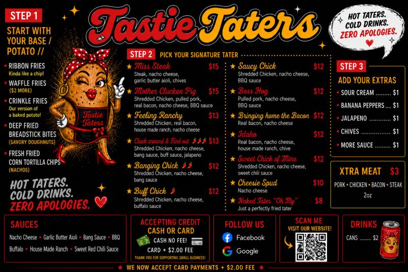 Tastie Taters - Menu 1