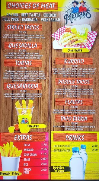 The Mexicans Food Truck - Menu 1