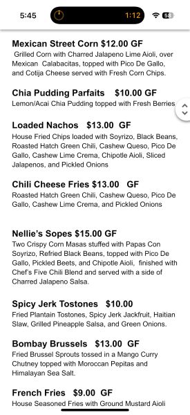 The Savage Beet - Menu 1